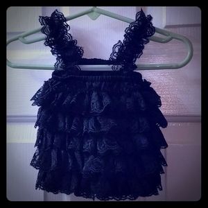 Black ruffle toddler top